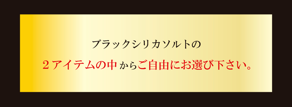 ブラックシリカソルトの2アイテムの中からお選び下さい